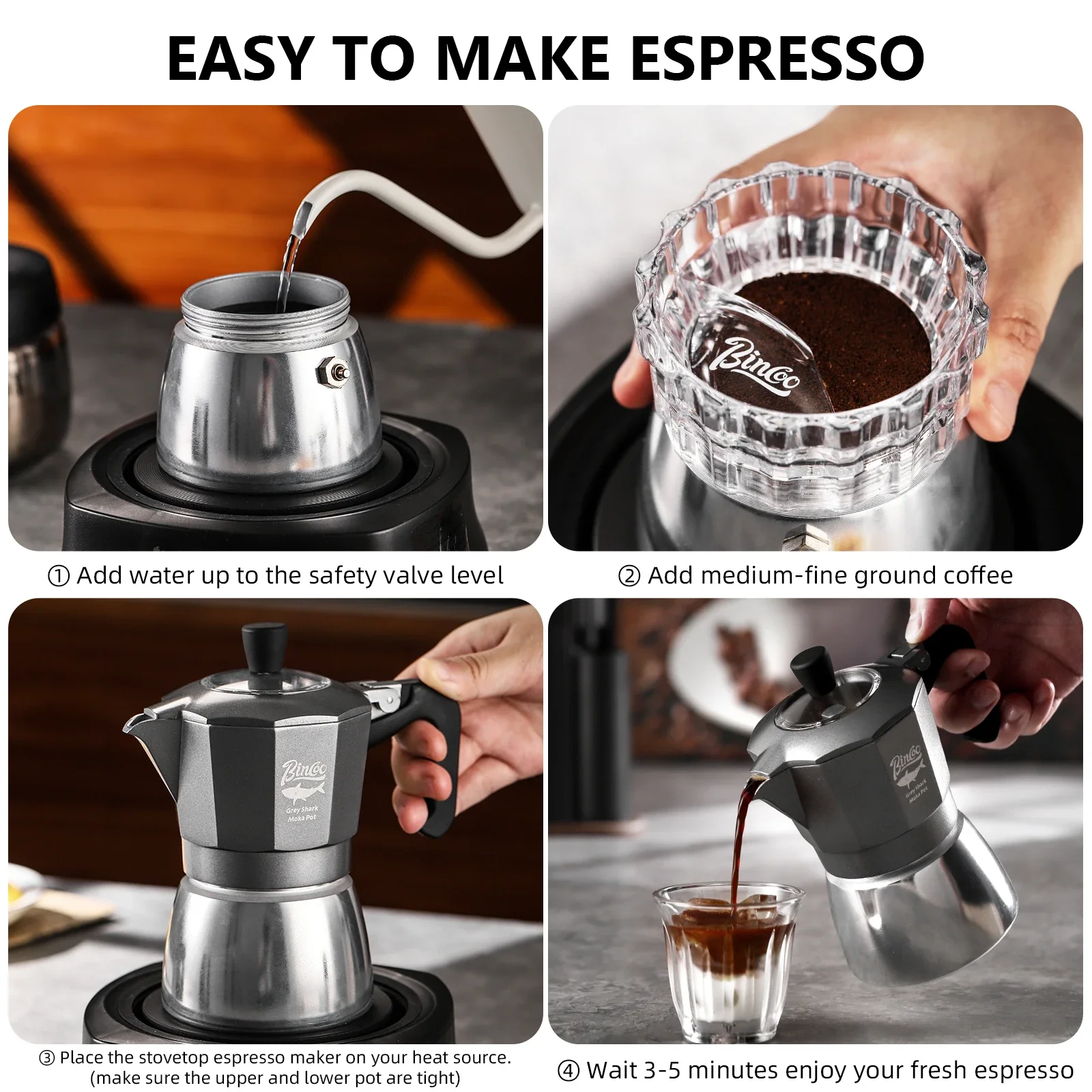 Cafetière Moka Bincoo à double - Coffee Equipment For Camping avis et prix
